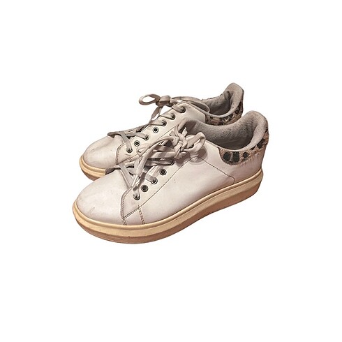 Bambi Beyaz leopar detaylı sneaker