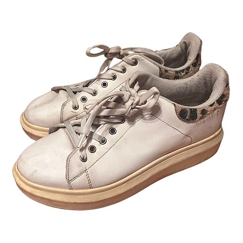 Bambi Bambi Beyaz leopar detaylı sneaker