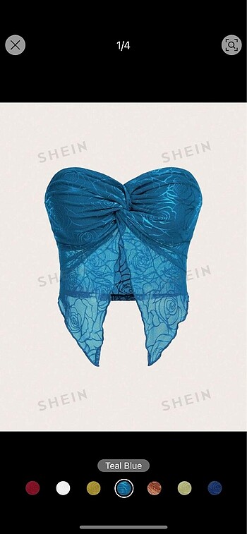 Shein mavi crop