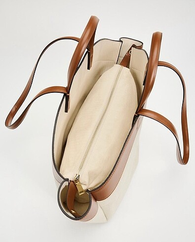 Zara zara kontrast tote canta