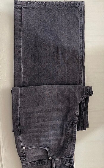 36 Beden gri Renk Manuka antrasit wide leg denim jean