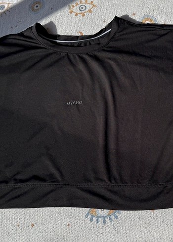 Oysho Siyah Minimal Crop Tisort