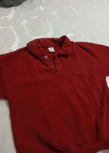 Bordo Erkek Çocuk Uzun Kollu Polo Tişört - Görsel 2