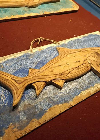 ahşap oyma köpekbalığı - Görsel 10