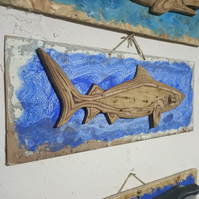 ahşap oyma köpekbalığı - Görsel 3