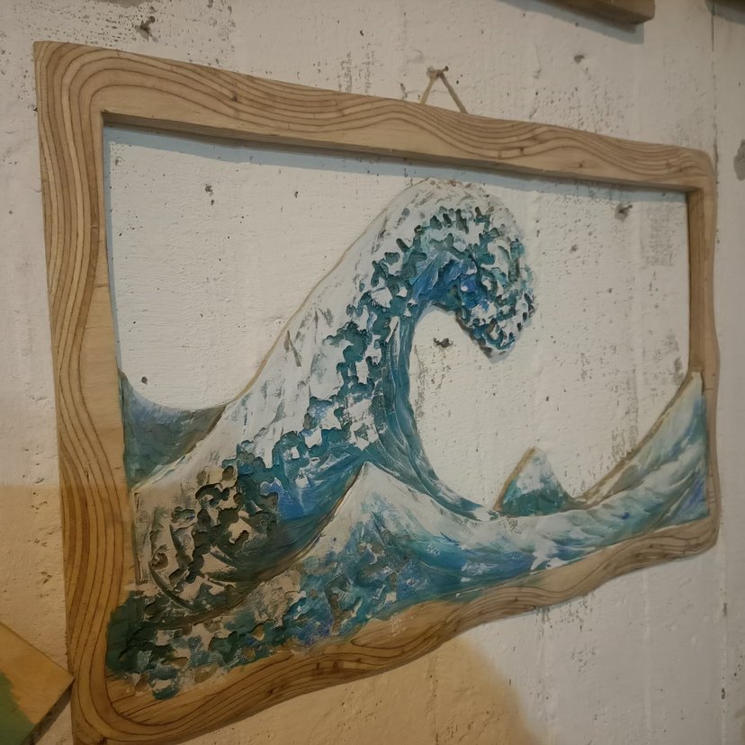 Parlak Mavi Dalga Tablosu - Görsel 2