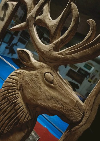 Ahşap Geyik Figürlü Çerçeve - Görsel 4