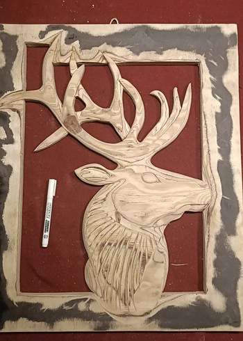 Ahşap Geyik Figürlü Çerçeve - Görsel 7