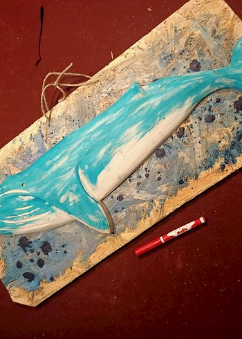 ahşap oyma Balina figürü - Görsel 4