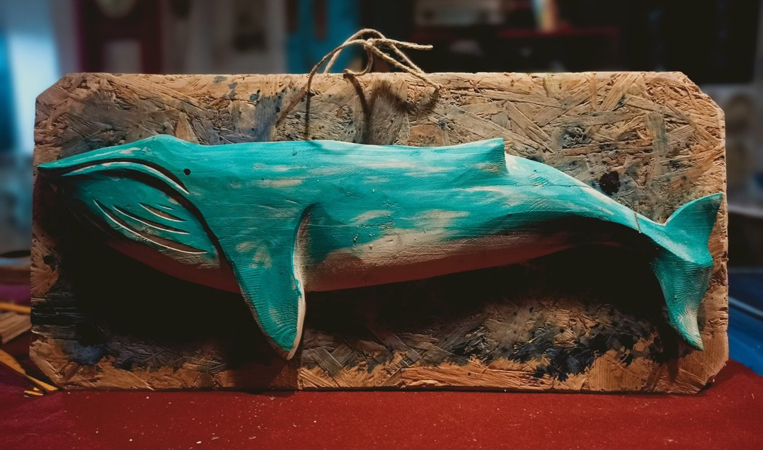 ahşap oyma Balina figürü - Görsel 2