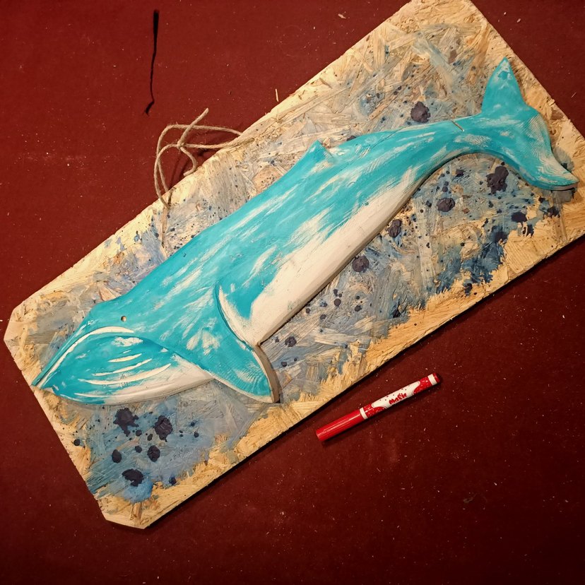 ahşap oyma Balina figürü - Görsel 4