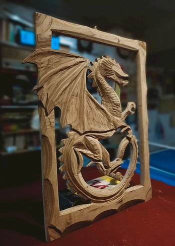 Kahverengi Ahşap Ejderha Figür - Görsel 2