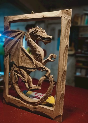 Kahverengi Ahşap Ejderha Figür - Görsel 10