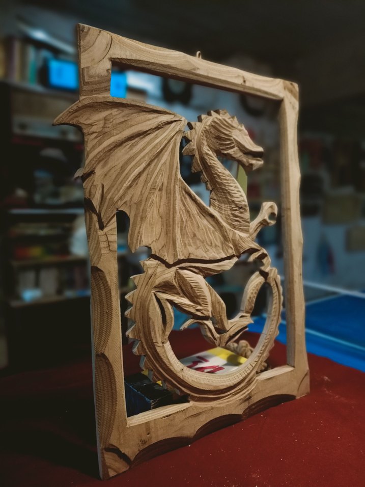 Kahverengi Ahşap Ejderha Figür - Görsel 2