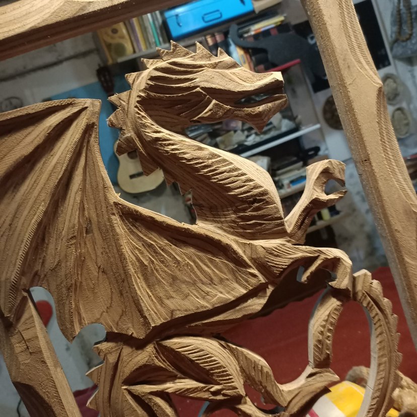 Kahverengi Ahşap Ejderha Figür - Görsel 3