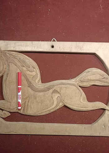 Parlak Kahverengi Ahşap Koşan.at figürü - Görsel 5