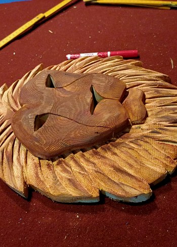 Kahverengi Ahşap Aslan Figürü - Görsel 4