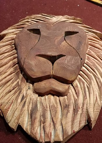 Kahverengi Ahşap Aslan Figürü - Görsel 7