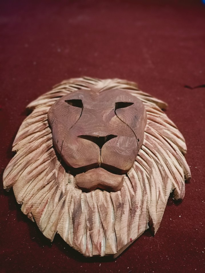 Kahverengi Ahşap Aslan Figürü - Görsel 2