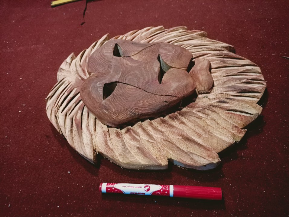 Kahverengi Ahşap Aslan Figürü - Görsel 3