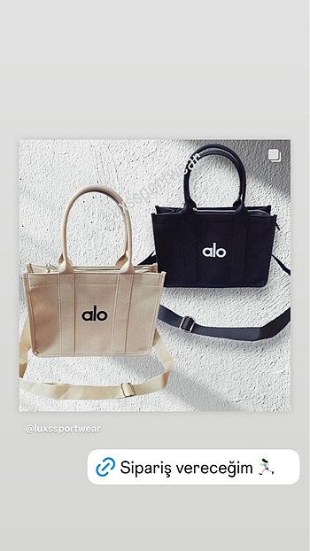 Alo Yoga Canvas Tote Bag Çanta