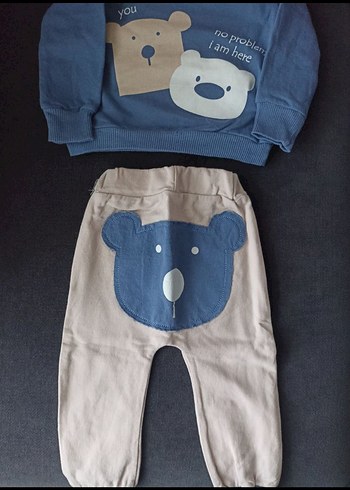 Mavi Baskılı Erkek Bebek Takımı - Görsel 2