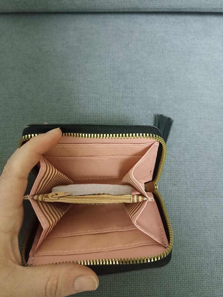 Nakışlı Siyah Deri Kadın Cüzdanı - Görsel 3