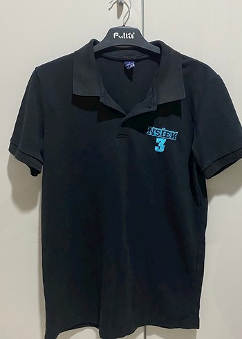 Düğmeli Siyah Erkek Polo Tişört