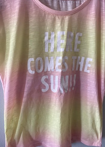 s Beden Kız Çocuk Pembe Tie-Dye Tişört