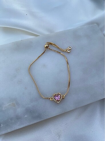 Pembe Kalpli Gold Bileklik