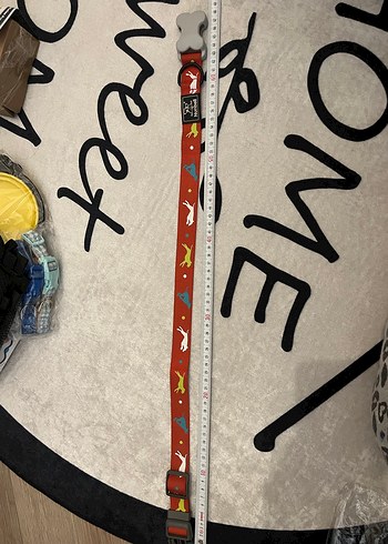 Renkli Desenli Kırmızı Köpek Tasması - Görsel 4