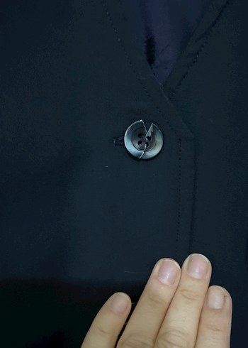 Düğmeli Lacivert Kadın Blazer Ceket - Görsel 3
