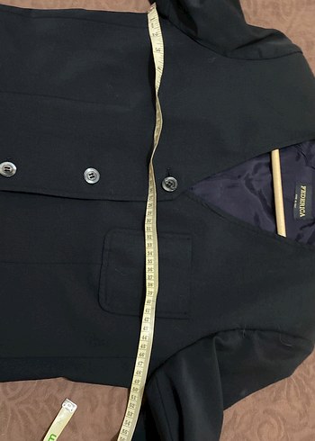 Düğmeli Lacivert Kadın Blazer Ceket - Görsel 4