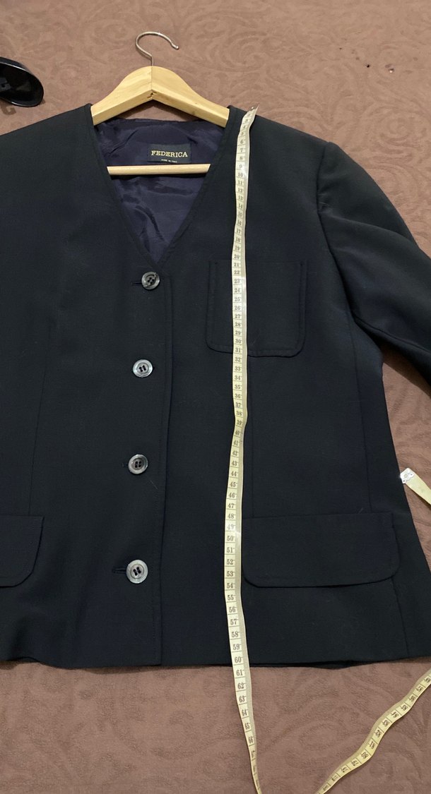 Düğmeli Lacivert Kadın Blazer Ceket - Görsel 5