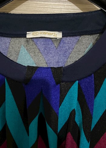 Çok Renkli Uzun Kollu Salaş Triko Kazak - Görsel 2