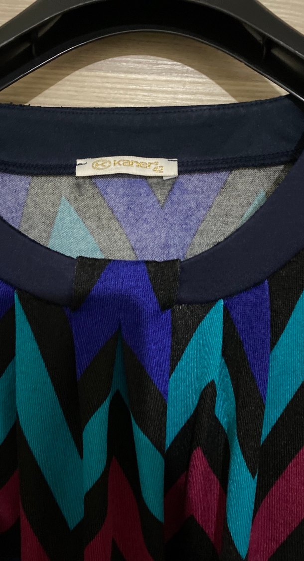 Çok Renkli Uzun Kollu Salaş Triko Kazak - Görsel 2