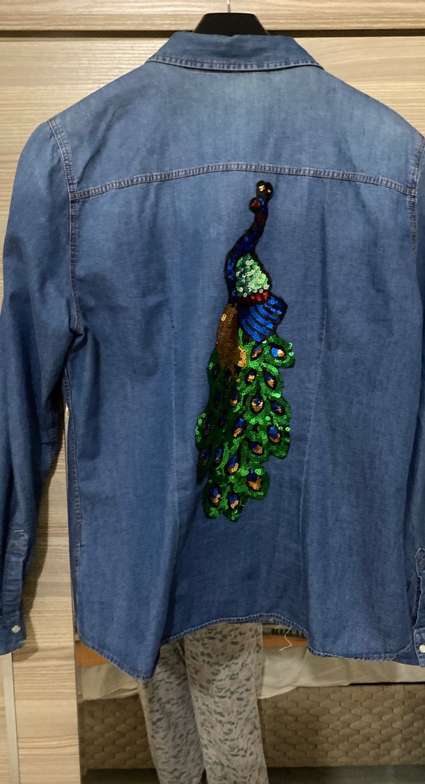 Mavi Düğmeli Denim Kadın Gömlek - Görsel 2
