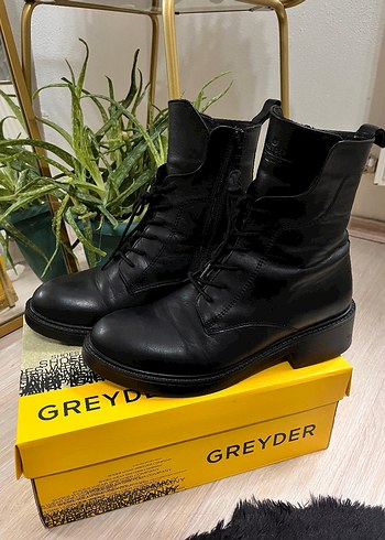 Greyder Gri Kadin Deri Goth Botlar