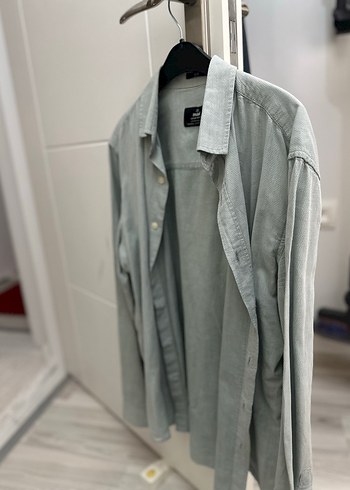 Gri Keten Erkek Gömlek - Görsel 2