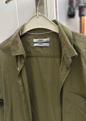 Regular Fit Haki Erkek Keten Gömlek - Görsel 2