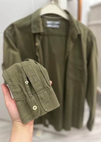 Regular Fit Haki Erkek Keten Gömlek - Görsel 4