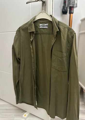 Regular Fit Haki Erkek Keten Gömlek - Görsel 3