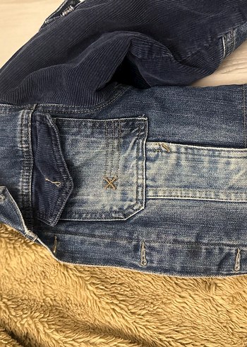 Çocuk Mavi Kürklü Denim Ceket - Görsel 2