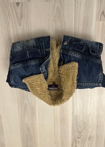 Çocuk Mavi Kürklü Denim Ceket - Görsel 3