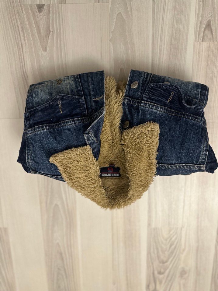 Çocuk Mavi Kürklü Denim Ceket - Görsel 3