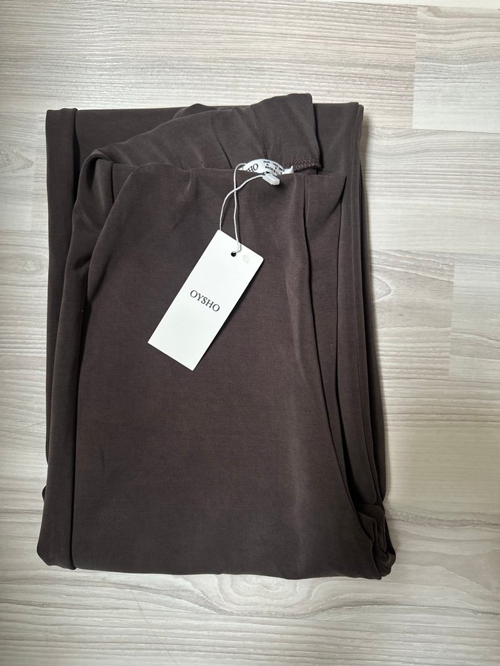 Düz Kahverengi Kadın Kumaş Pantolon - Görsel 3