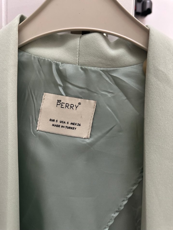 Drapeli Kısa Yeşil Desenli Kadın Kimono - Görsel 2