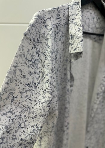 Gri Yılan Desenli Uzun Kollu Erkek Gömlek - Görsel 2