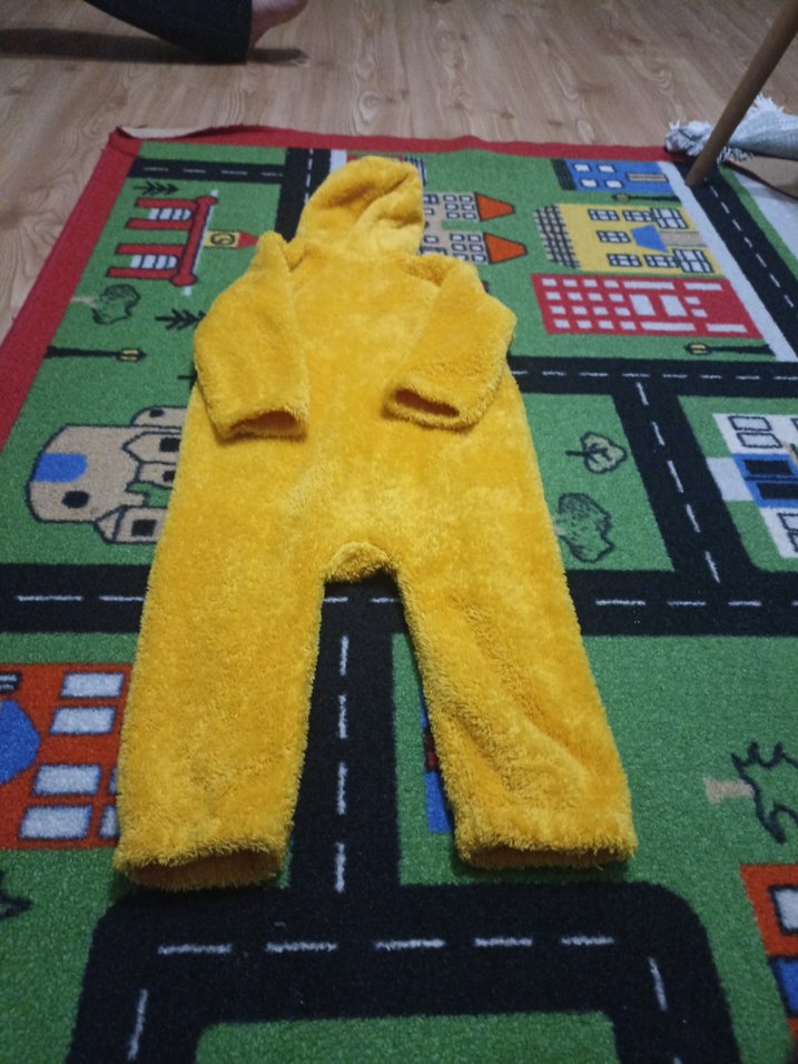 Sarı Kapüşonlu Bebek Tulum - Görsel 4