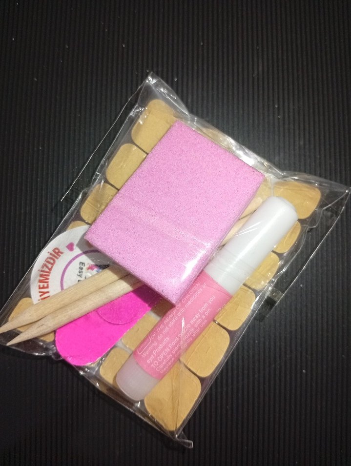 el yapımı Siyah Parlak protez Tırnak Seti - Görsel 5